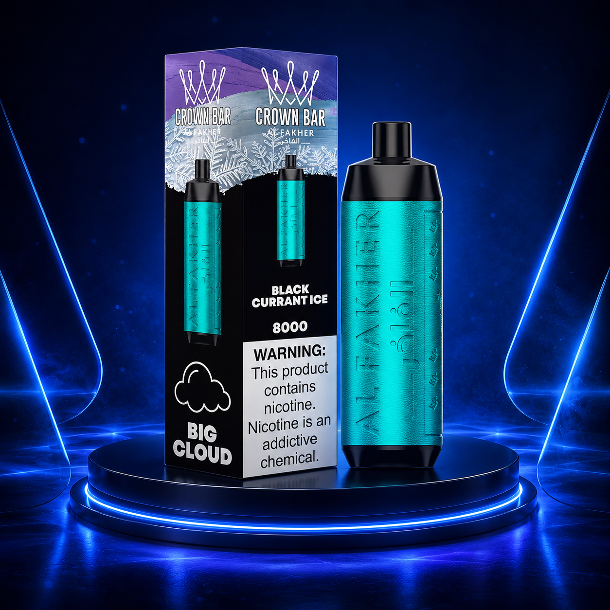 Al Fakher Crown Bar 8K Vape Descartável Portugal 8000 Tragadas 0.5% Nicotina