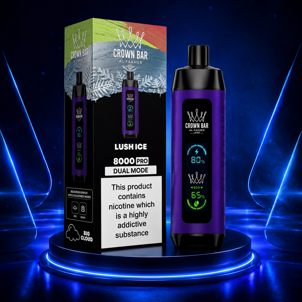 Al Fakher Crown Bar Pro 8K Vape Descartável Portugal 8000 Tragadas